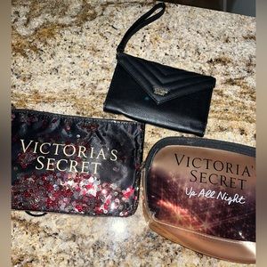 VS black “v” wristlet (used), the other two new! SET for $30